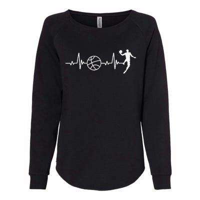 Basketball Heartbeat Basketball lovers player Womens California Wash Sweatshirt