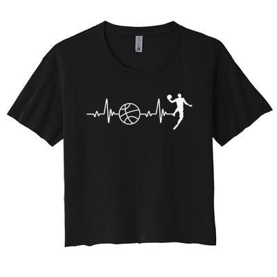 Basketball Heartbeat Basketball lovers player Women's Crop Top Tee