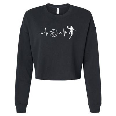 Basketball Heartbeat Basketball lovers player Cropped Pullover Crew