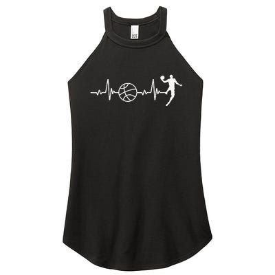 Basketball Heartbeat Basketball lovers player Women's Perfect Tri Rocker Tank