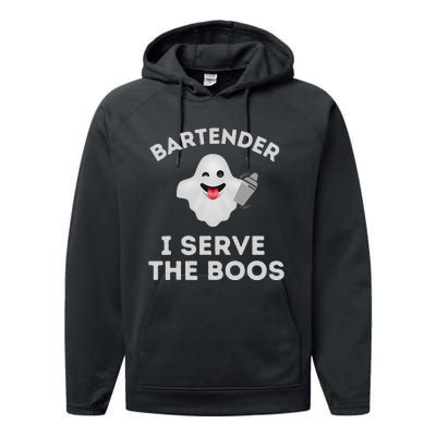 Bartender Halloween Bartender Ghost I Serve The Boos Gift Performance Fleece Hoodie