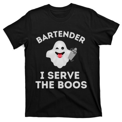 Bartender Halloween Bartender Ghost I Serve The Boos Gift T-Shirt