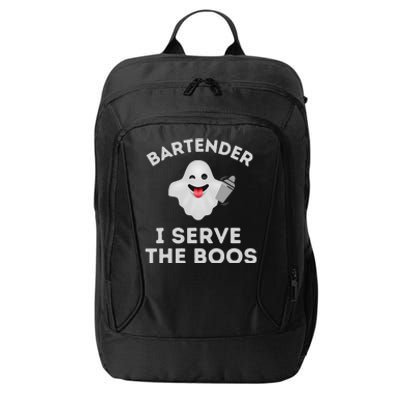 Bartender Halloween Bartender Ghost I Serve The Boos Gift City Backpack