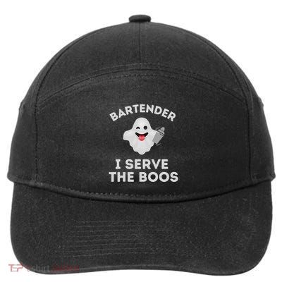 Bartender Halloween Bartender Ghost I Serve The Boos Gift 7-Panel Snapback Hat