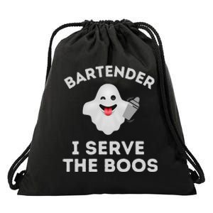 Bartender Halloween Bartender Ghost I Serve The Boos Gift Drawstring Bag