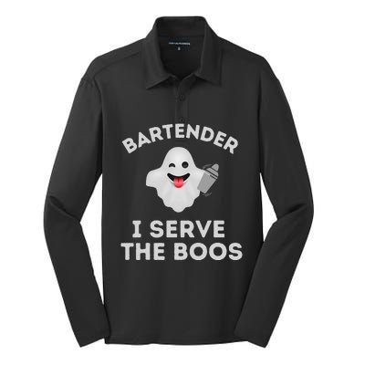 Bartender Halloween Bartender Ghost I Serve The Boos Gift Silk Touch Performance Long Sleeve Polo