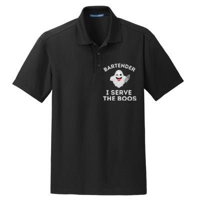 Bartender Halloween Bartender Ghost I Serve The Boos Gift Dry Zone Grid Polo