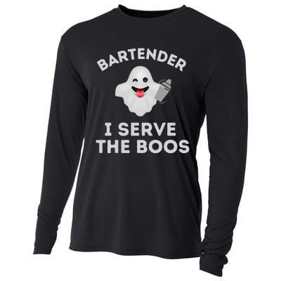 Bartender Halloween Bartender Ghost I Serve The Boos Gift Cooling Performance Long Sleeve Crew