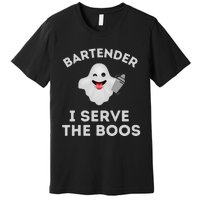 Bartender Halloween Bartender Ghost I Serve The Boos Gift Premium T-Shirt