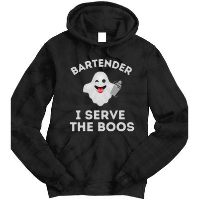 Bartender Halloween Bartender Ghost I Serve The Boos Gift Tie Dye Hoodie