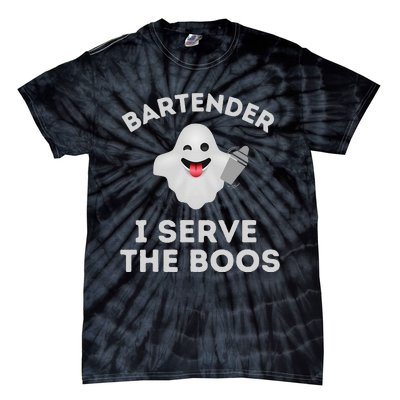 Bartender Halloween Bartender Ghost I Serve The Boos Gift Tie-Dye T-Shirt