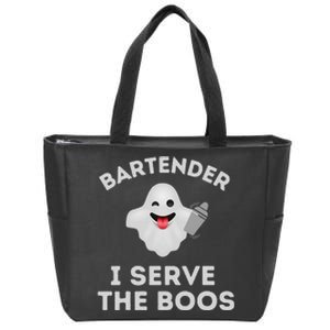 Bartender Halloween Bartender Ghost I Serve The Boos Gift Zip Tote Bag