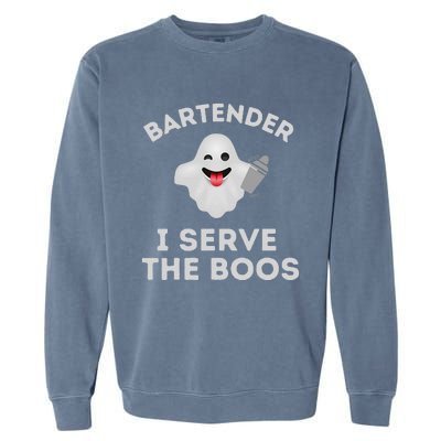 Bartender Halloween Bartender Ghost I Serve The Boos Gift Garment-Dyed Sweatshirt