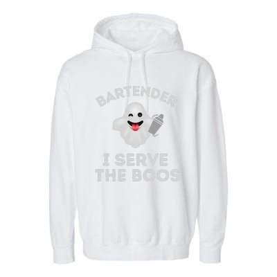 Bartender Halloween Bartender Ghost I Serve The Boos Gift Garment-Dyed Fleece Hoodie