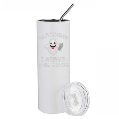 Bartender Halloween Bartender Ghost I Serve The Boos Gift Stainless Steel Tumbler