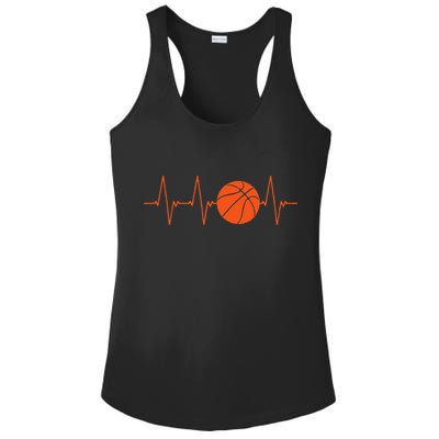 Basketball Heartbeat Basketball lovers player Ladies PosiCharge Competitor Racerback Tank