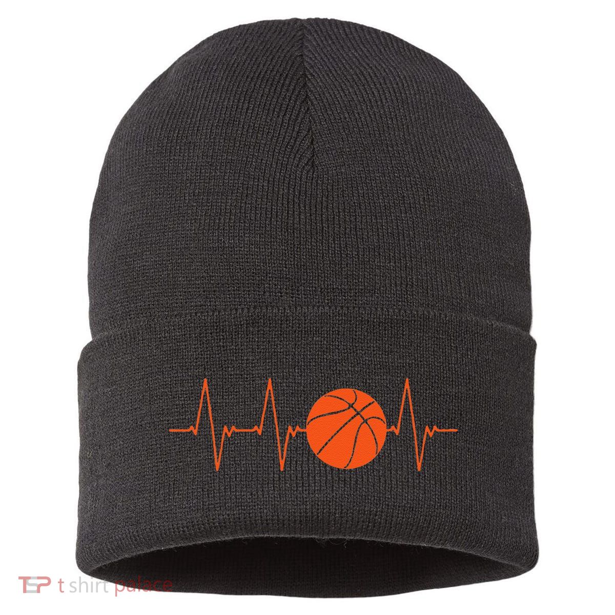 Basketball Heartbeat Basketball lovers player Sustainable Knit Beanie