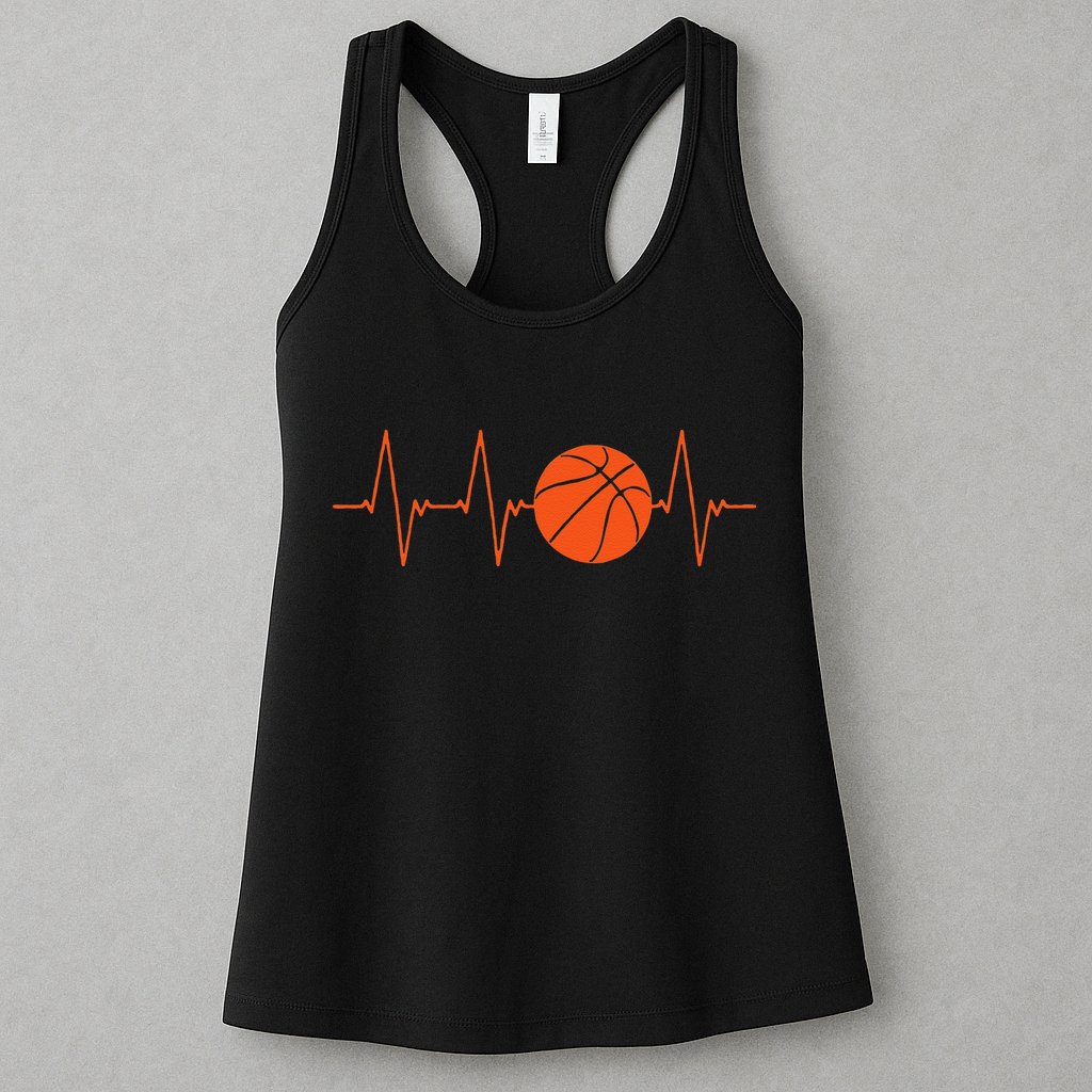 Basketball Heartbeat Basketball lovers player Womens Tank Top