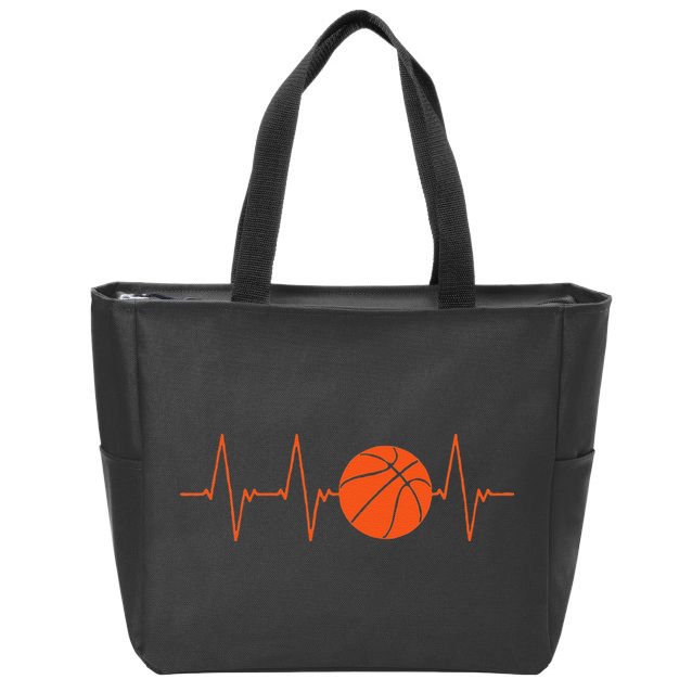 Basketball Heartbeat Basketball lovers player Zip Tote Bag