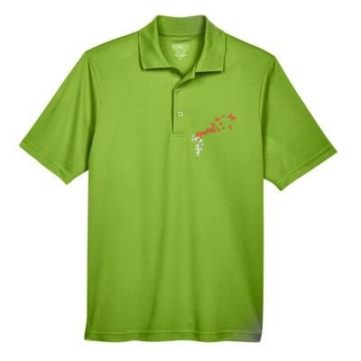 Banksy Headshot Butterfly Men's Origin Performance Pique Polo