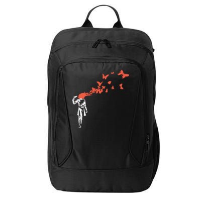 Banksy Headshot Butterfly City Backpack