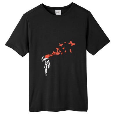 Banksy Headshot Butterfly Tall Fusion ChromaSoft Performance T-Shirt