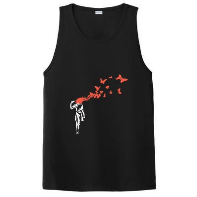 Banksy Headshot Butterfly PosiCharge Competitor Tank