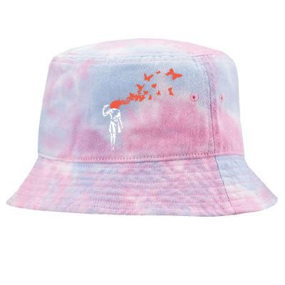 Banksy Headshot Butterfly Tie-Dyed Bucket Hat