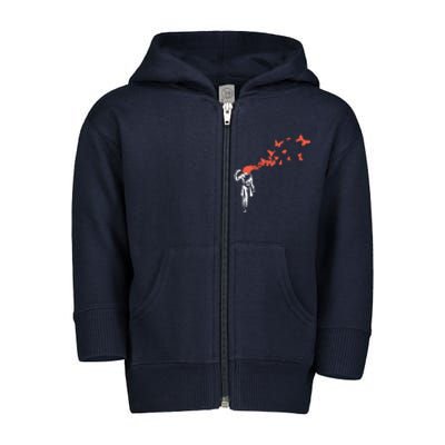 Banksy Headshot Butterfly Toddler Zip Fleece Hoodie