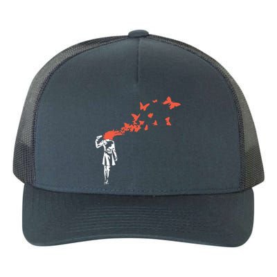 Banksy Headshot Butterfly Yupoong Adult 5-Panel Trucker Hat