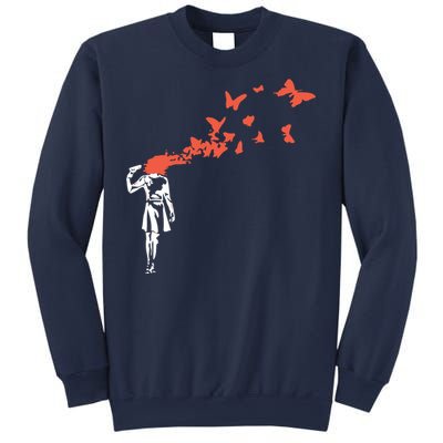 Banksy Headshot Butterfly Sweatshirt