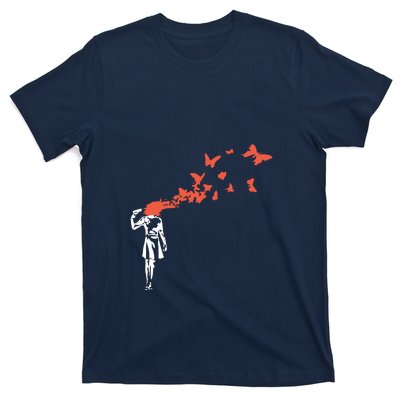 Banksy Headshot Butterfly T-Shirt