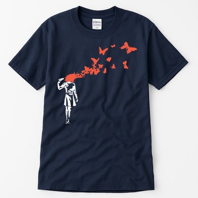 Banksy Headshot Butterfly Tall T-Shirt