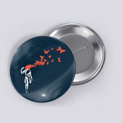 Banksy Headshot Butterfly Button