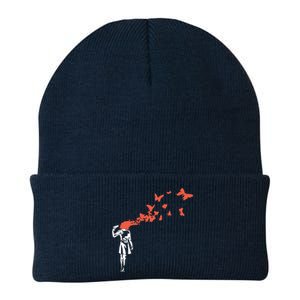 Banksy Headshot Butterfly Knit Cap Winter Beanie