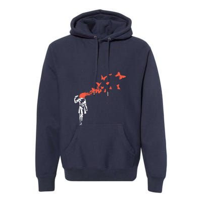 Banksy Headshot Butterfly Premium Hoodie