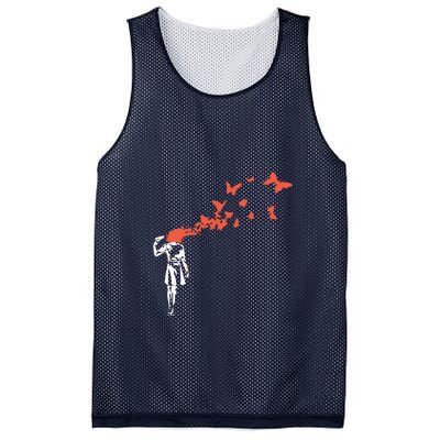 Banksy Headshot Butterfly Mesh Reversible Basketball Jersey Tank