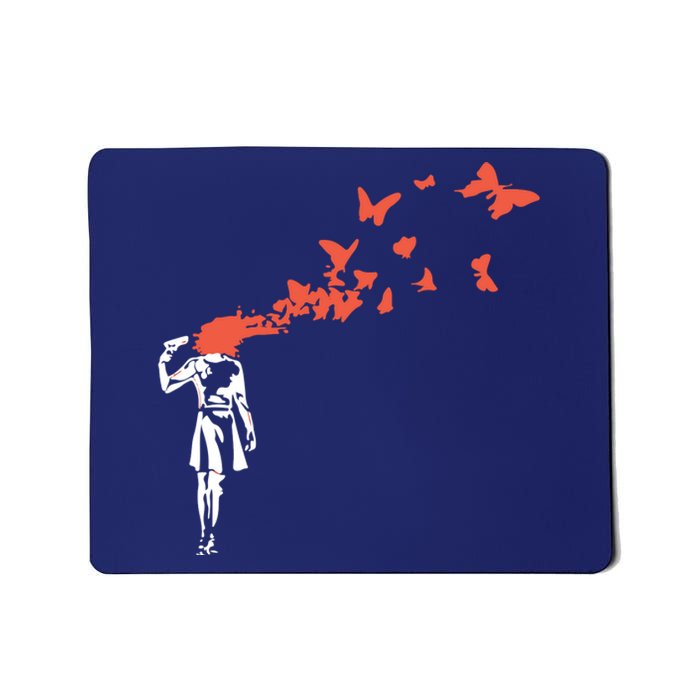 Banksy Headshot Butterfly Mousepad