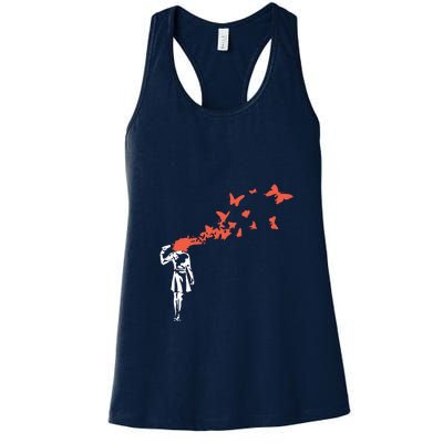 Banksy Headshot Butterfly Women's Racerback Tank