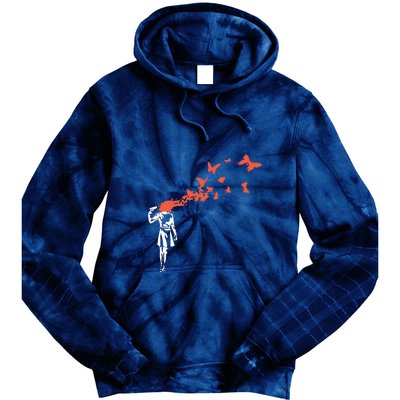 Banksy Headshot Butterfly Tie Dye Hoodie