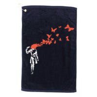 Banksy Headshot Butterfly Platinum Collection Golf Towel