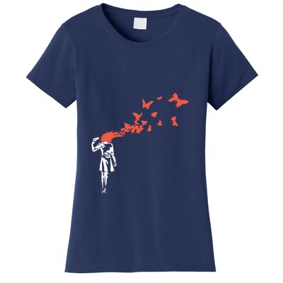 Banksy Headshot Butterfly Women's T-Shirt