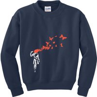 Banksy Headshot Butterfly Kids Sweatshirt