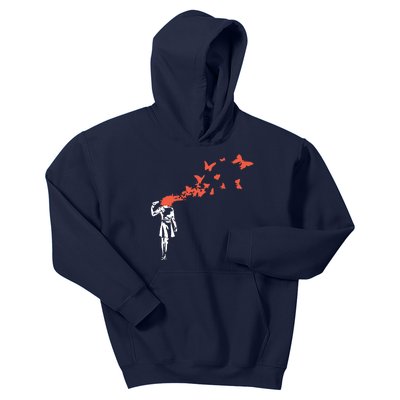 Banksy Headshot Butterfly Kids Hoodie