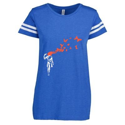 Banksy Headshot Butterfly Enza Ladies Jersey Football T-Shirt