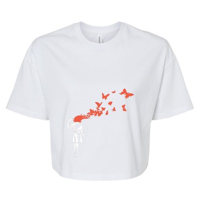 Banksy Headshot Butterfly Bella+Canvas Jersey Crop Tee