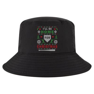 Be Home Baseball Ugly Christmas Sweater Pattern Gift Cool Comfort Performance Bucket Hat