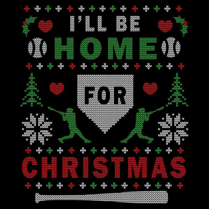 Be Home Baseball Ugly Christmas Sweater Pattern Gift Cooling Performance Crew T-Shirt
