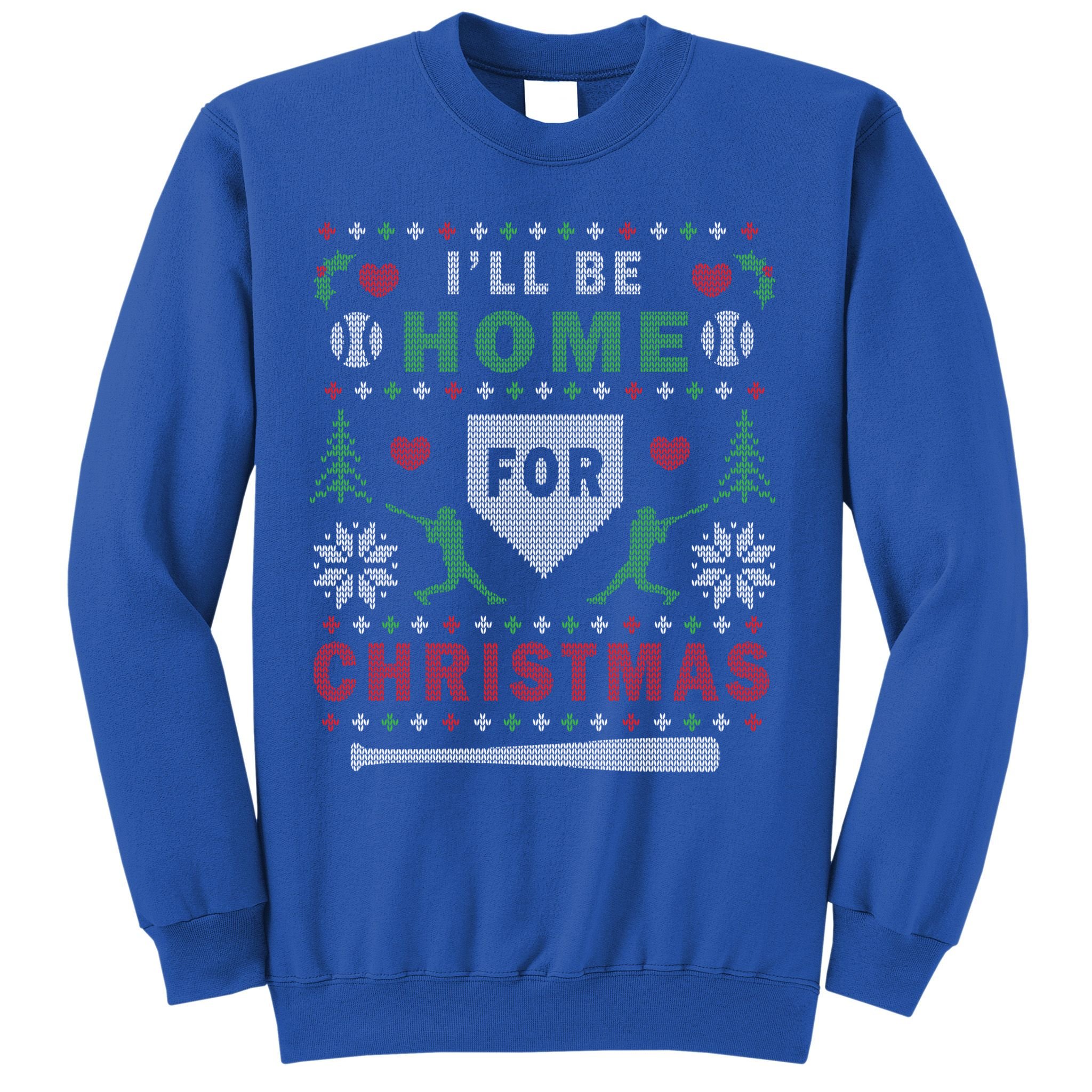 Be Home Baseball Ugly Christmas Sweater Pattern Gift Sweatshirt