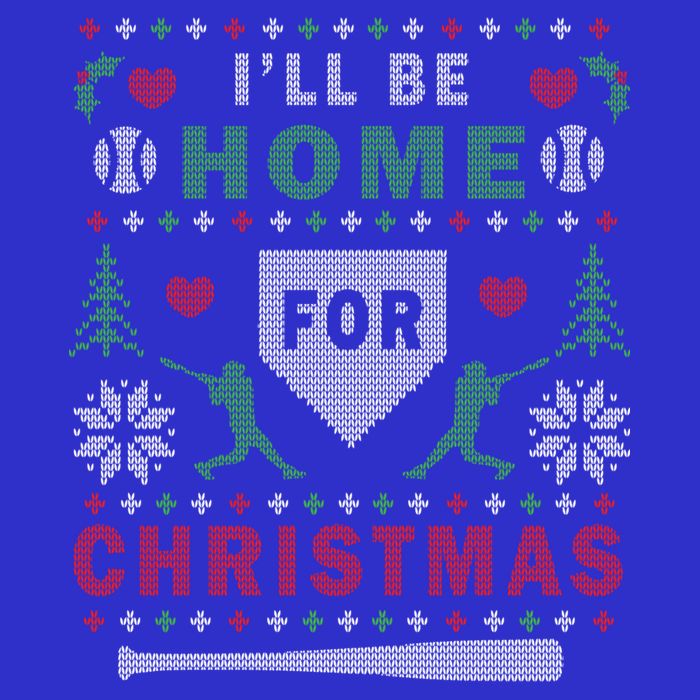 Be Home Baseball Ugly Christmas Sweater Pattern Gift 16 in Basic Backpack
